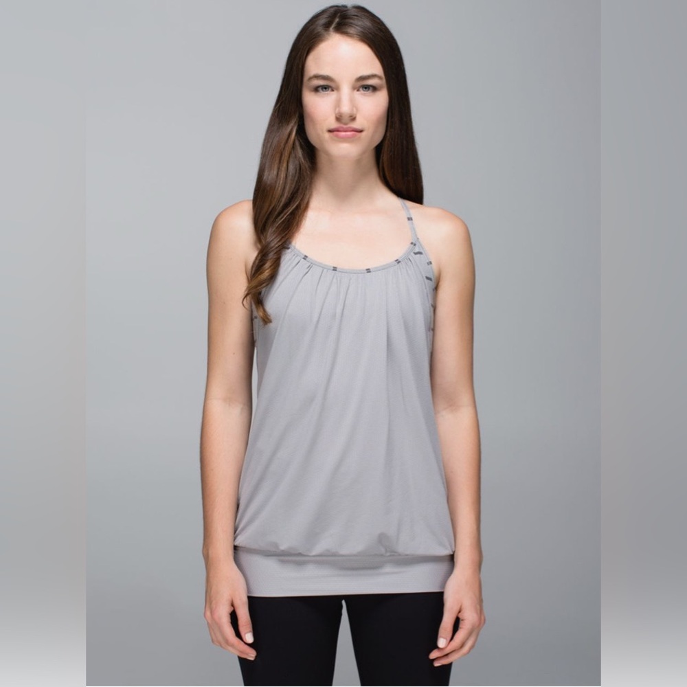Lululemon Grey No Limits Yoga Tank SZ. 8 EUC